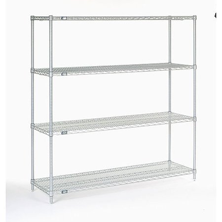 NEXEL 4 Tier Chrome Wire Shelving Starter Unit, 48W x 12D x 54H 12485C